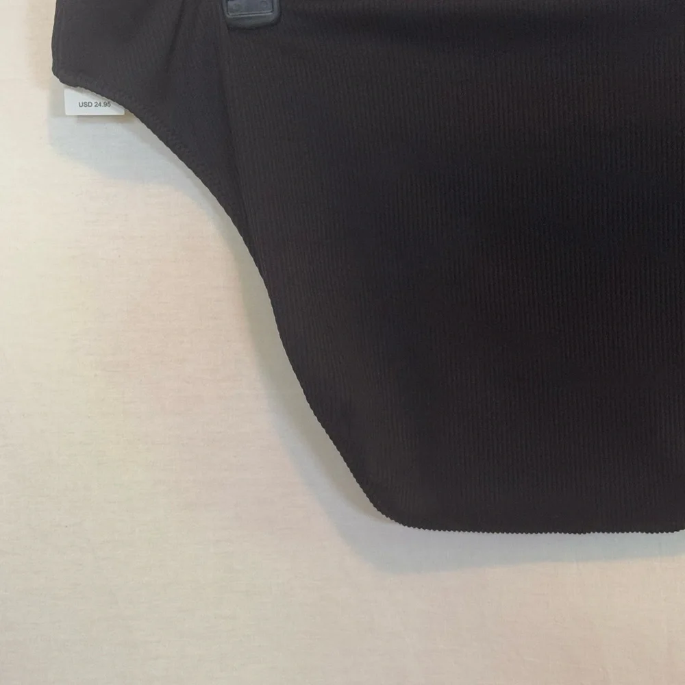 AA-3‎ Aerie NWT Black Ribbed Summer Swim Bikini Bottoms Size XL